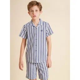 Jack & Jones Junior Boys Blue Stripes large Regular Fit Shirt-picture-18