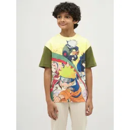 Jack & Jones Junior Boys Daffodil Cotton Printed T-Shirt-picture-39