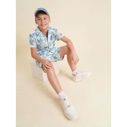 Jack & Jones Junior Boys Floral Semi Sheer Printed Casual Shirt-picture-34