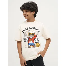 Jack & Jones Junior Boys Graphic Printed Drop-Shoulder Sleeves Pure Cotton T-shirt-picture-17