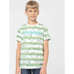 Jack & Jones Junior Boys Green & White Printed T-Shirt-picture-45
