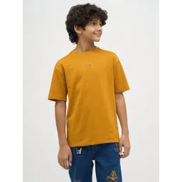 Jack & Jones Junior Boys Harvest Gold Cotton Logo T-Shirt-picture-48