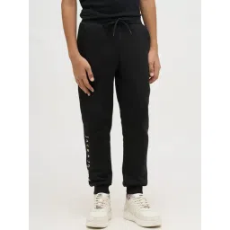 Jack & Jones Junior Boys Jet Black Cotton Printed Joggers-picture-28
