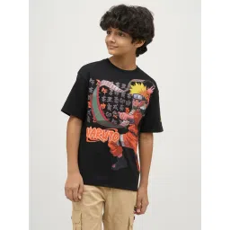Jack & Jones Junior Boys Jet Black Cotton Printed T-Shirt-picture-11