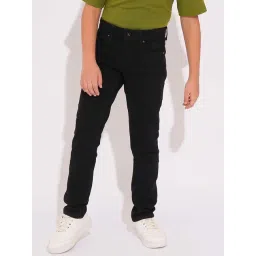 Jack & Jones Junior Boys Jet Black Cotton Solid Jeans-picture-29