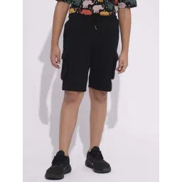 Jack & Jones Junior Boys Jet Black Cotton Solid Shorts-picture-17