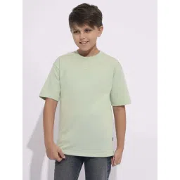 Jack & Jones Junior Boys Pastel Green Cotton Solid T-Shirt-picture-47