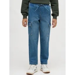 Jack & Jones Junior Boys Relaxed Fit Mid-Rise Cargo Styles Jeans-picture-22