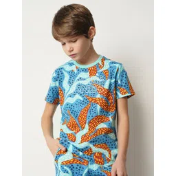 Jack & Jones Junior Boys Tropical Printed Pure Cotton T-shirt-picture-17