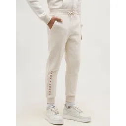 Jack & Jones Junior Boys Vanilla Cotton Printed Joggers image 3