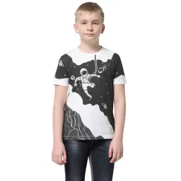 Jack & Jones Junior Boys White & Black Cotton Printed T-Shirt-picture-11
