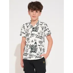 Jack & Jones Junior Boys White Cotton Typography Shirt-picture-27
