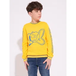 Jack & Jones Junior Boys Yellow Cotton Graphic Print Sweater-picture-37