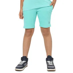 Jack & Jones Junior Cotton Mid Thigh Shorts Placement Print - Turquoise Blue-picture-11