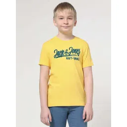 Jack & Jones Junior Daffodil Yellow Cotton Printed T-Shirt-picture-43