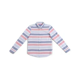 Jack & Jones Junior Full Sleeves Striped Slim Fit Shirt - White-picture-16