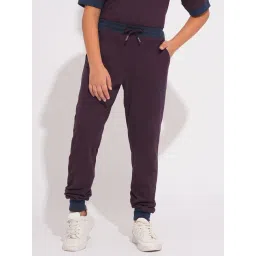 Jack & Jones Junior Kids Purple Cotton Joggers-picture-25