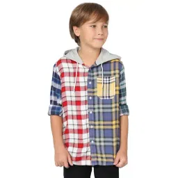 Jack & Jones Junior Multicolor Cotton Chequered Full Sleeves Shirt-picture-47