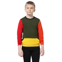 Jack & Jones Junior Multicolor Cotton Color Block Full Sleeves Sweater-picture-30