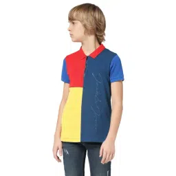 Jack & Jones Junior Multicolor Cotton Color Block Polo T-Shirt-picture-29