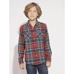 Jack & Jones Junior Multicolor Cotton Regular Fit Checks Shirts-picture-28