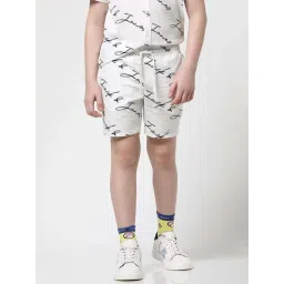 Jack & Jones Junior White Cotton Printed Shorts-picture-45