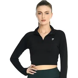 Jack Face Womens Gym Fit Strachable Full Sleeve T-Shirt Black-picture-10