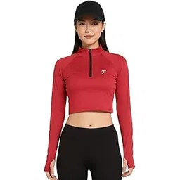 Jack Face Womens Gym Fit Strachable Full Sleeve T-Shirt Maroon-picture-42