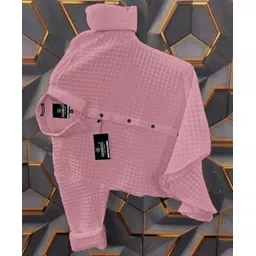 jackbella Men Regular Fit Self Design Spread Collar Casual Shirt-picture-23