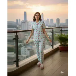 jade & julie Women Printed Shirt & Pyjamas Set-picture-12