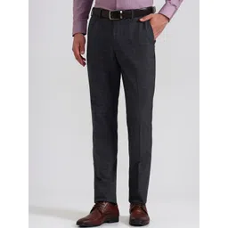 JADE BLUE Men Checked Slim Fit Formal Trousers-picture-15