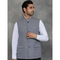 JADE BLUE Men Checked Tailored Jacket-picture-36