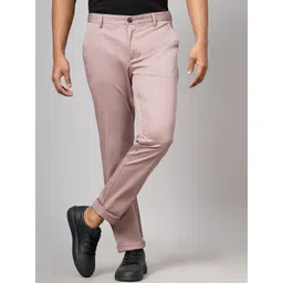 JADE BLUE Men Cotton Mid-Rise Slim Fit Trousers-picture-29