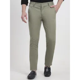 JADE BLUE Men Cotton Slim Fit Regular Trousers-picture-15