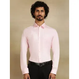 JADE BLUE Men Cutaway Collar Solid Cotton Slim Fit Formal Shirt-picture-32