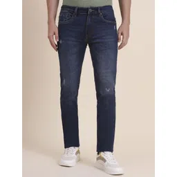 JADE BLUE Men Slim Fit Mid-Rise Mildly Distressed Light Fade Non Stretchable Cotton Jeans-picture-39