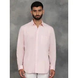 JADE BLUE Men Spread Collar Solid Cotton Slim Fit Casual Shirt-picture-33