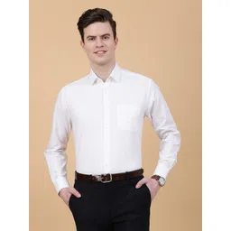 JADE BLUE Self Design Textured Spread Collar Cotton Formal Shirt-picture-40