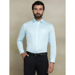 JadeBlue Aqua Blue Cotton Regular Fit Shirt-picture-13