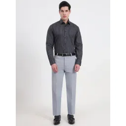 JadeBlue Black & Grey Cotton Regular Fit Striped Shirt image 5