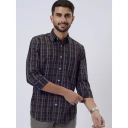 JadeBlue Black Cotton Regular Fit Checked Shirt-picture-13