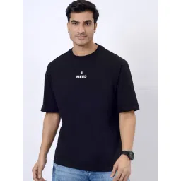 JadeBlue Black Cotton Regular Fit Typography T-Shirt-picture-29