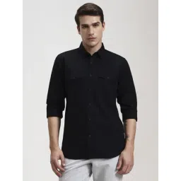 JadeBlue Black Cotton Slim Fit Shirt-picture-10