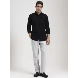 JadeBlue Black Cotton Slim Fit Shirt image 5