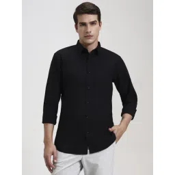 JadeBlue Black Cotton Slim Fit Shirt image 1