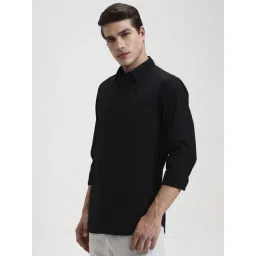 JadeBlue Black Cotton Slim Fit Shirt image 3