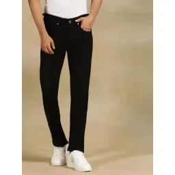JadeBlue Black Cotton Slim Fit Solid Jeans-picture-26