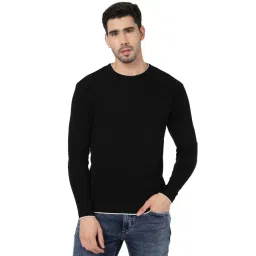 JadeBlue Black Cotton Slim Fit Sweatshirt-picture-24