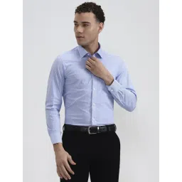 JadeBlue Blue & White Cotton Slim Fit Striped Formal Shirt-picture-29