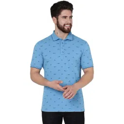 JadeBlue Bonnie Blue Cotton Slim Fit Printed Polo T-Shirt-picture-24